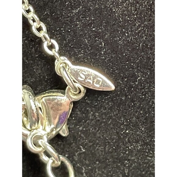 Vintage Avon SAQ signed Double Chain ‘Y’ Necklace geometric Pendant 2006 White - Picture 11 of 15